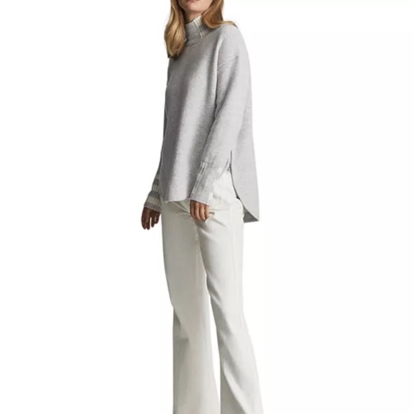 REISS Naomi Wool Striped Roll Neck Sweater - Picture 3 of 14